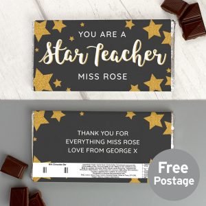 Personalised You Are A Star Teacher Milk Chocolate Bar