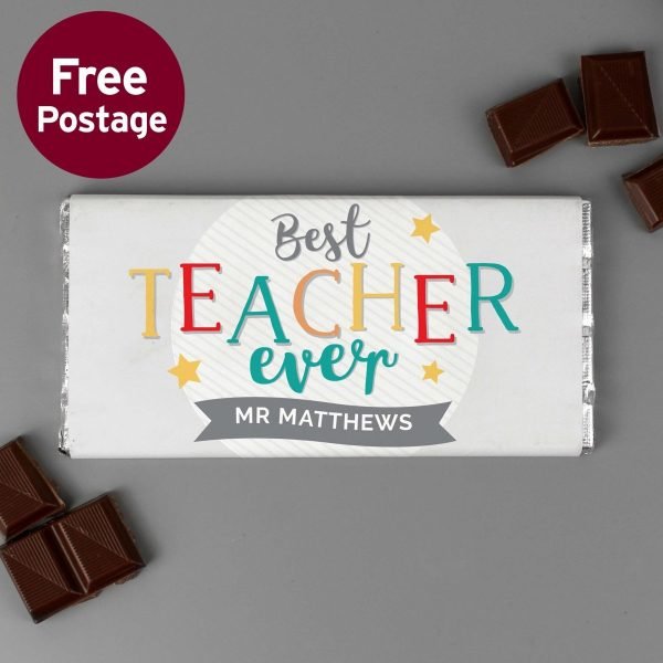 Personalised Best Teacher Ever Milk Chocolate Bar