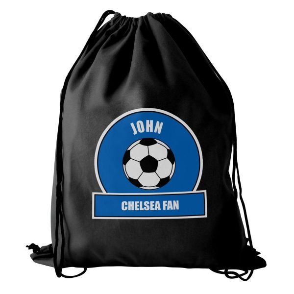 Personalised Dark Blue Football Fan Swim & Kit Bag