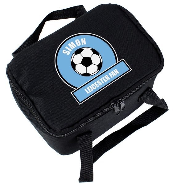 Personalised Sky Blue Football Fan Lunch Bag