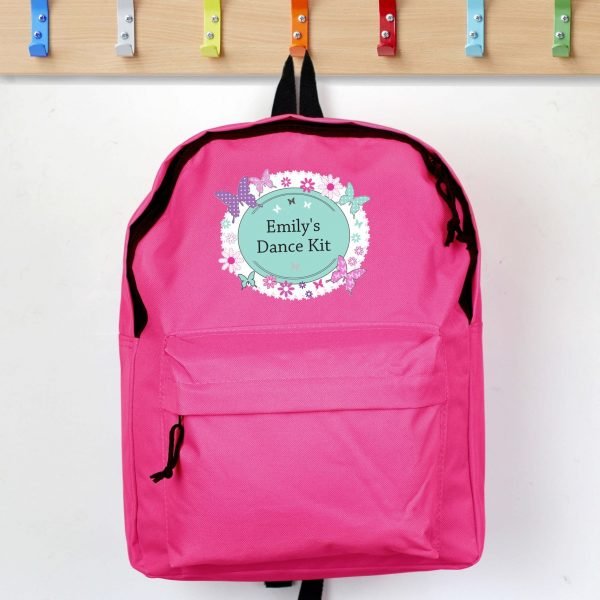 Personalised Butterfly Pink Backpack