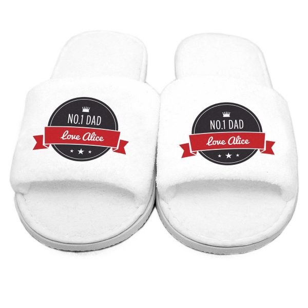 Personalised Red Banner Velour Slippers