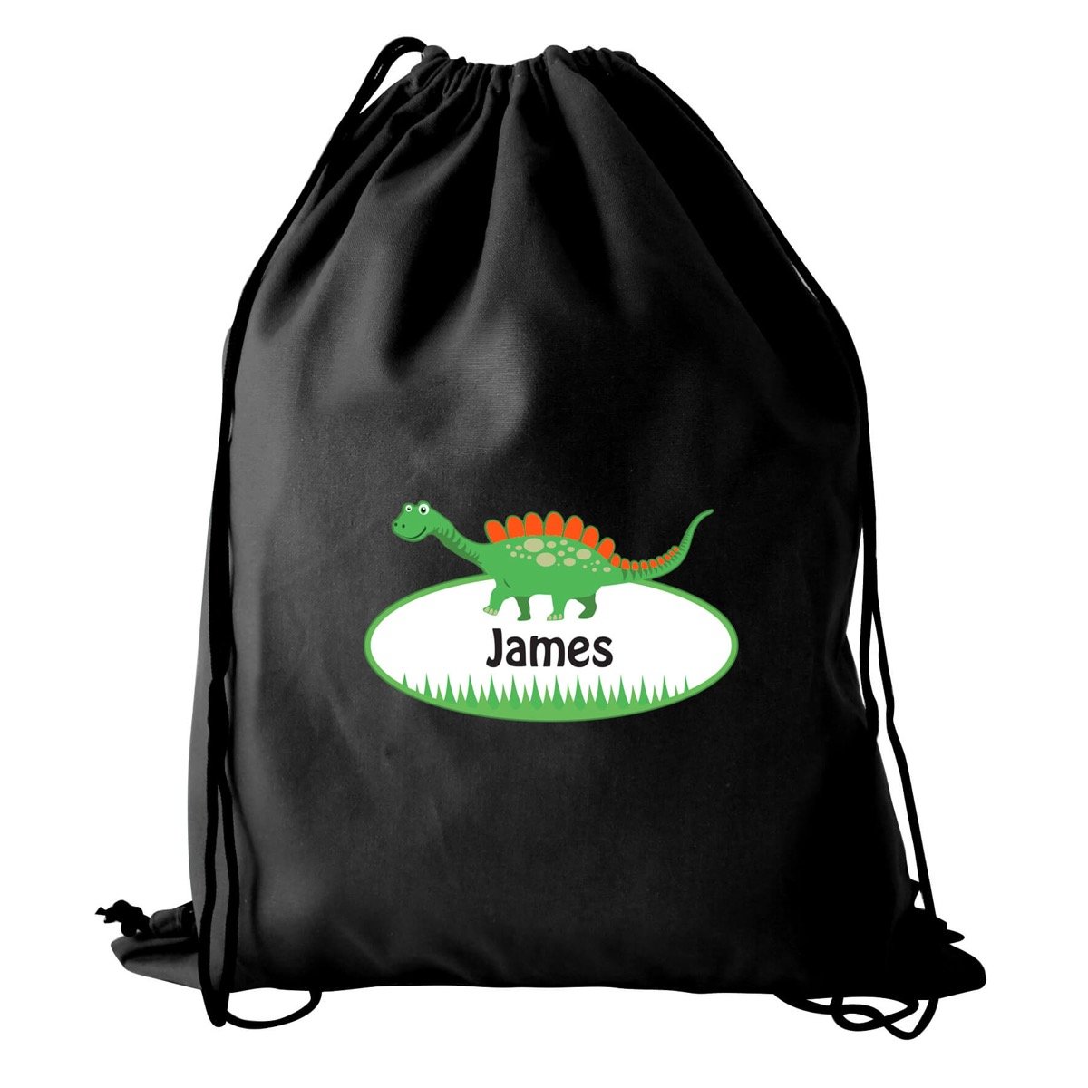 Personalised Dinosaur Black Swim & Kit Bag