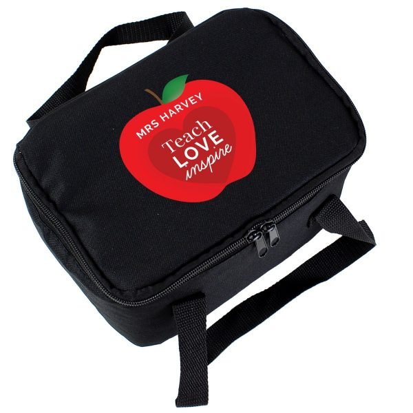 Personalised Teachers Apple Black Lunch Bag
