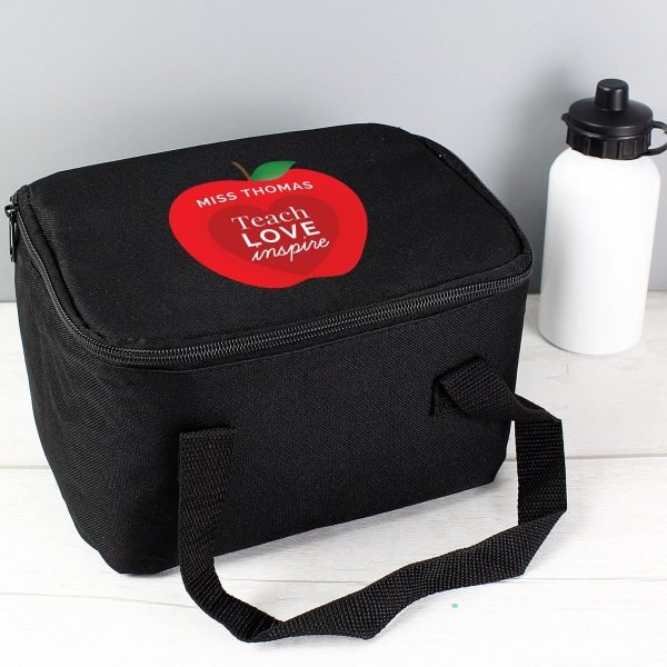 Personalised Teachers Apple Black Lunch Bag
