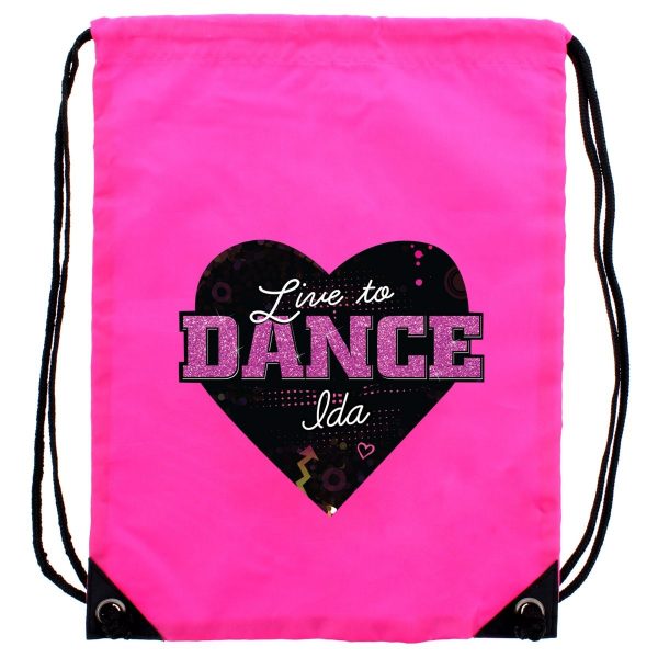 Personalised ‘Live to Dance’ Pink Kit Bag