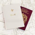 Personalised Gold Name Cream Passport Holder