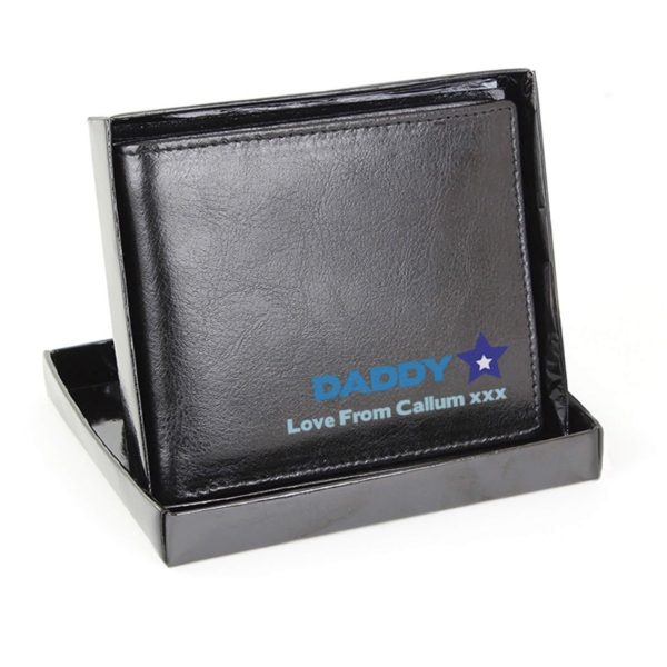 Personalised Blue Worlds Best Dad Leather Wallet
