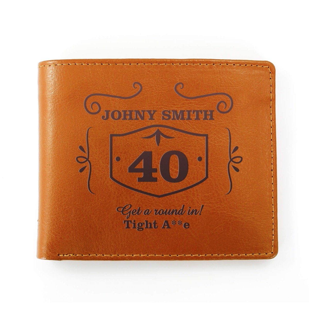 Personalised Classic Whisky Tan Leather Wallet