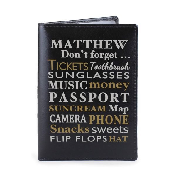 Personalised Don’t Forget… Black Passport Holder