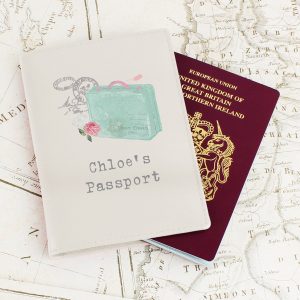 Personalised Leopard Print Cream Passport Holder