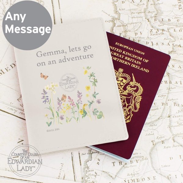 Personalised Country Diary Wild Flowers Cream Passport Holder