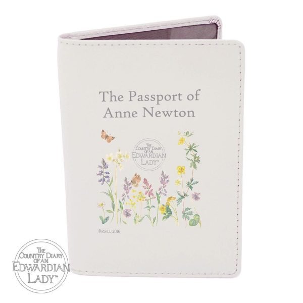 Personalised Country Diary Wild Flowers Cream Passport Holder