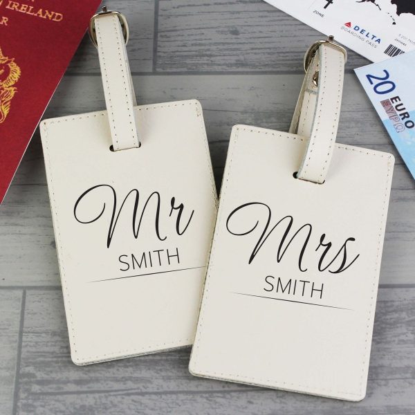Personalised Couples Classic Cream Luggage Tags