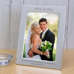Personalised Silver Plated Photo Frame – Mum & Dad