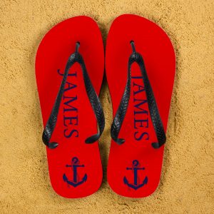 Personalised Adults Flip Flops (Red & Blue) – Anchors