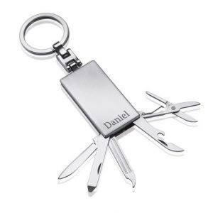 Personalised Steel Value Hip Flask Key Ring – Initials