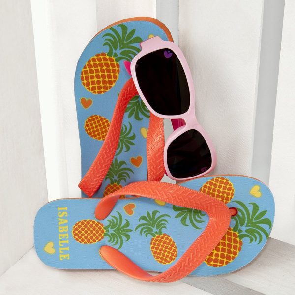 Personalised Kids Flip Flops – Pineapple