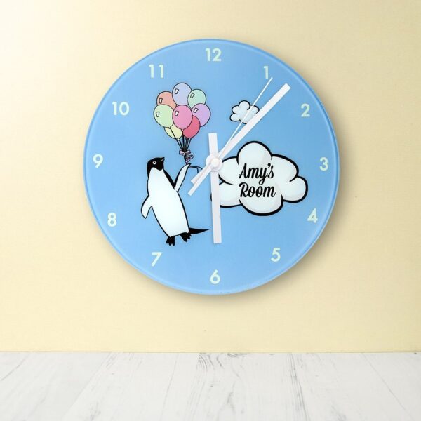 Personalised Wall Clock – Penguin