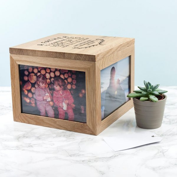 Personalised Oak Photo Keepsake Box – Father Is