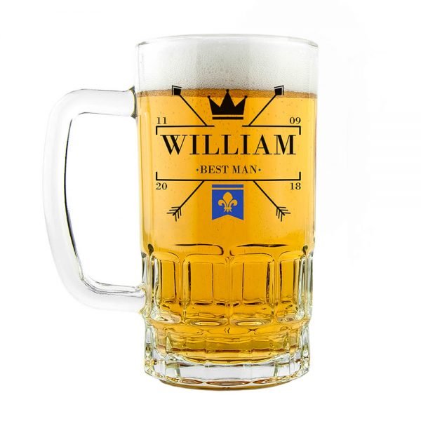 Personalised Wedding Beer Glass (Tankard) – Emblem