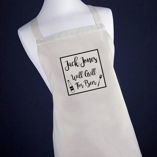 Personalised Apron – Will Grill for Beer