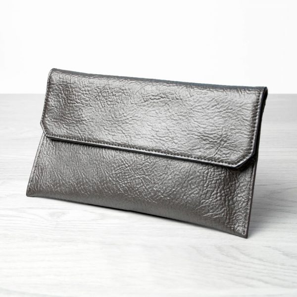 Personalised Metallic Leather Clutch Bag – Your Message