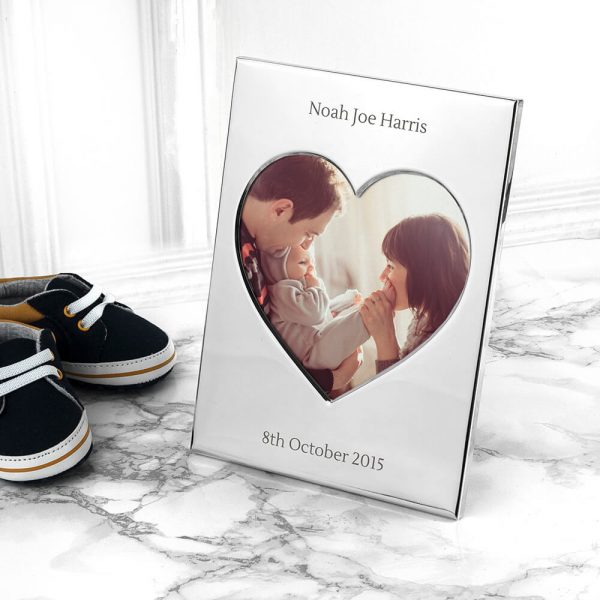 Personalised Heart Photo Frame (Medium) – Your Message