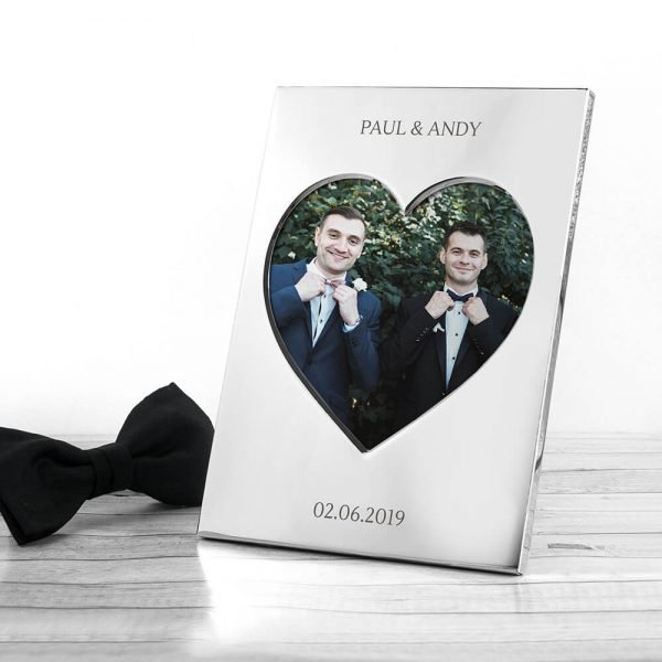 Personalised Heart Photo Frame (Medium) – Your Message