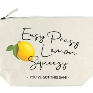 Personalised Wash Bag – Easy Peasy Lemon Squeezy
