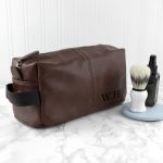 Personalised Vintage Wash Bag (Brown)