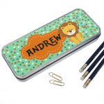 Personalised Happy Lion Pencil Case