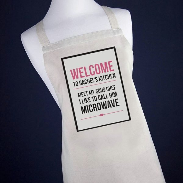 Personalised Apron – Sous Chef is a Microwave