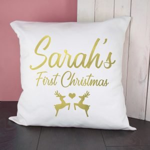 Personalised Cushion Cover – 1st Christmas