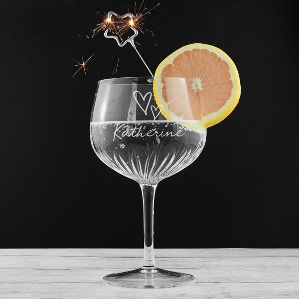 Personalised Crystal Gin Goblet – Name & Icon