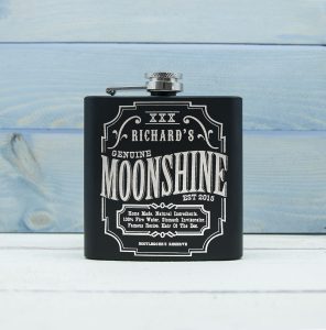 Personalised Free Text Black Hip Flask