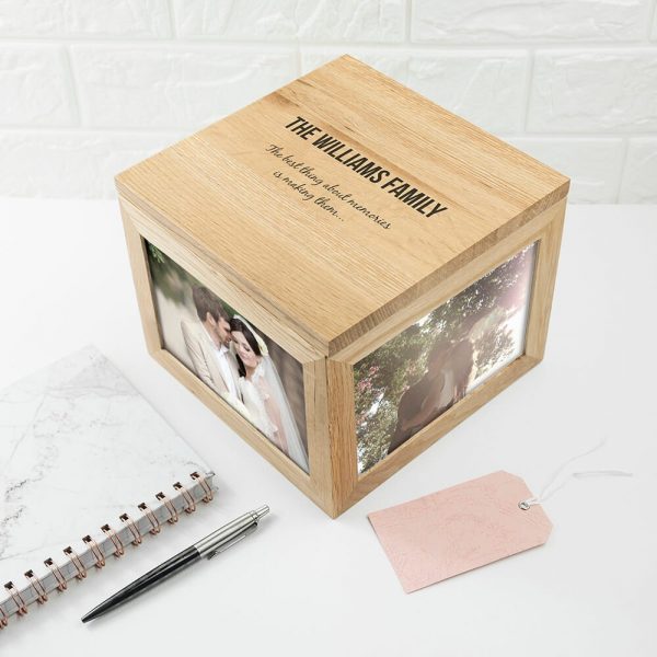 Personalised Oak Photo Keepsake Box – Family