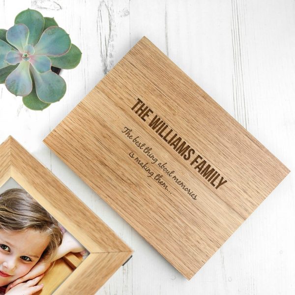 Personalised Oak Photo Keepsake Box – Family (Medium)