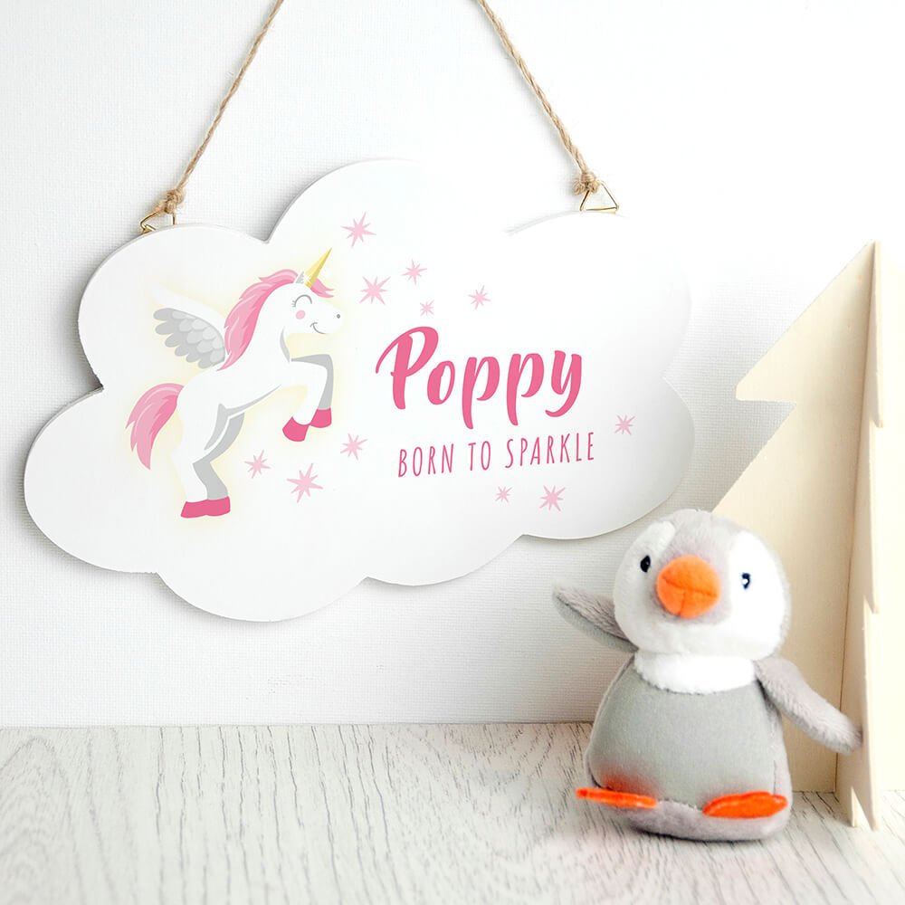 Personalised Wooden Sign – Baby Unicorn