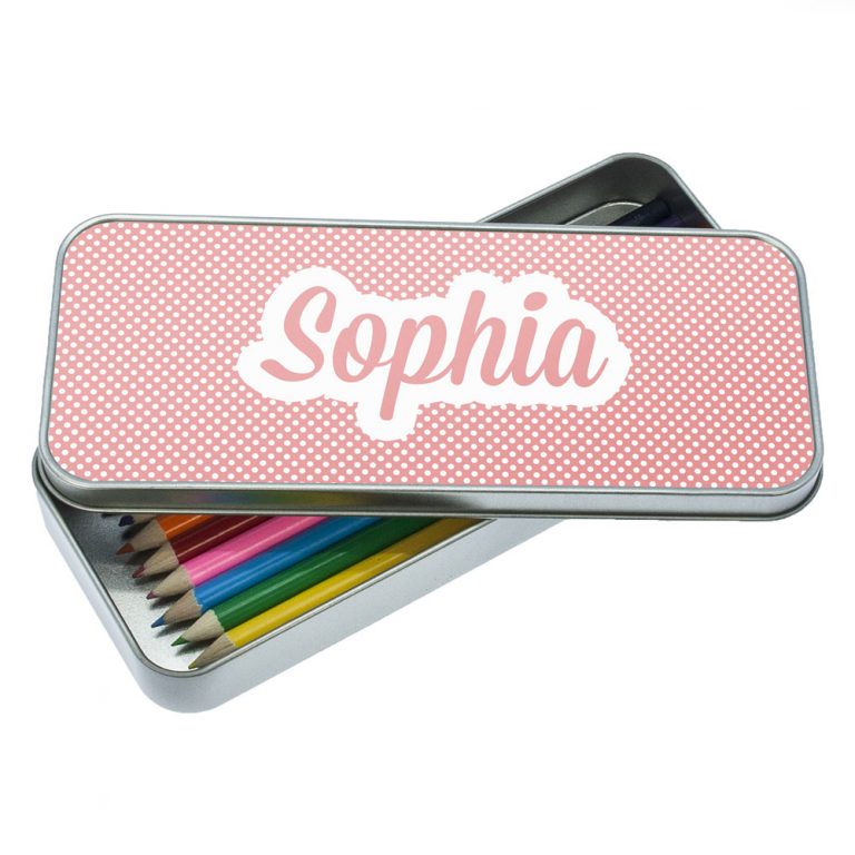 Personalised Pink Dotty Pencil Case