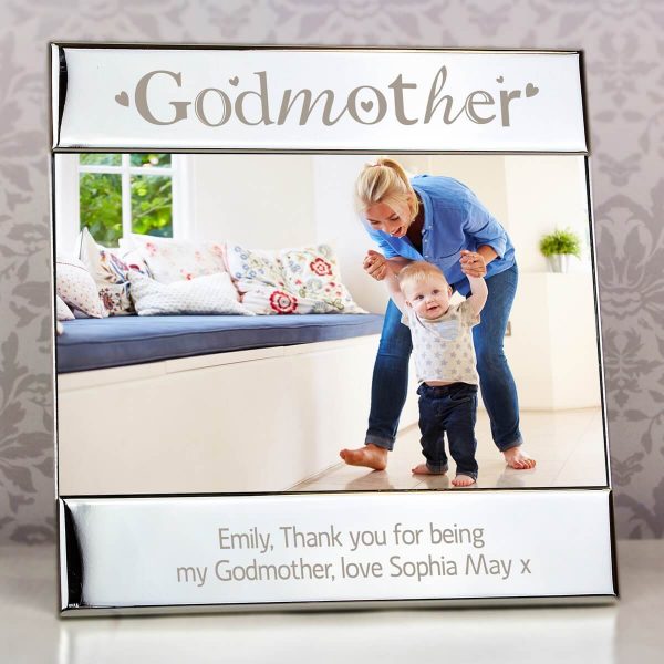 Personalised Silver Godmother Square 6×4 Photo Frame