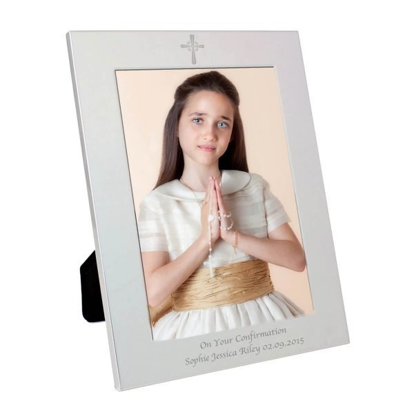 Personalised Silver 5×7 Cross Photo Frame
