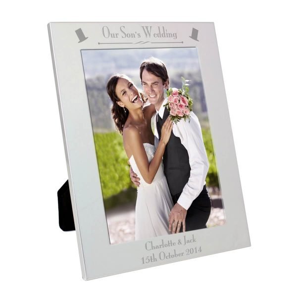 Personalised Silver 5×7 Decorative Our Sons Wedding Photo Frame