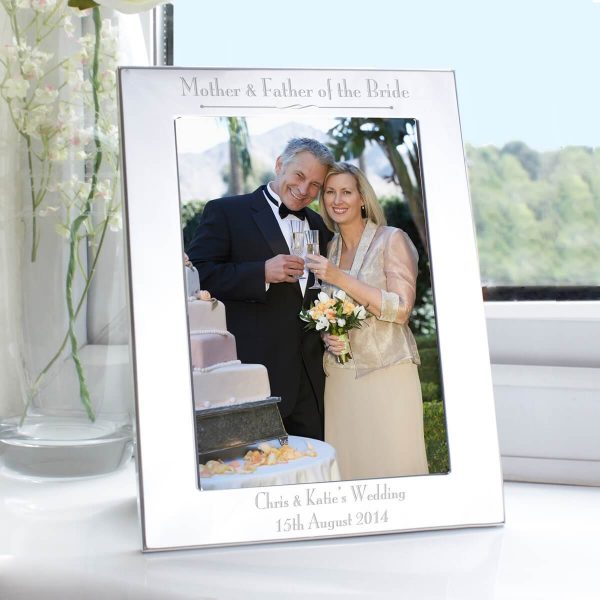 Personalised Silver 5×7 Decorative Mother & Father of the Bride Photo Frame