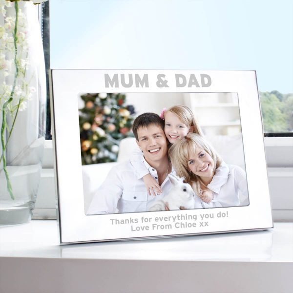 Personalised Silver 7×5 Mum & Dad Photo Frame