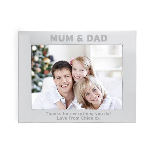 Personalised Silver 7×5 Mum & Dad Photo Frame