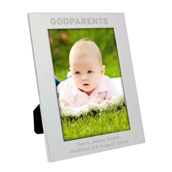 Personalised Silver 5×7 Godparents Photo Frame
