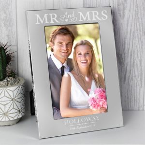 Personalised Mr & Mrs 6×4 Silver Photo Frame