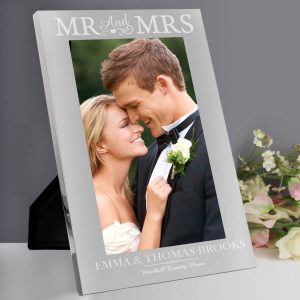 Personalised Mr & Mrs 7×5 Silver Photo Frame