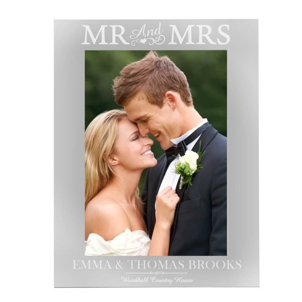Personalised Mr & Mrs 7×5 Silver Photo Frame